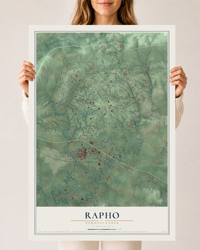 Map of Rapho, Pennsylvania, 24 x 36 inch unframed archival matte print