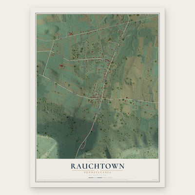 Rauchtown, Pennsylvania map print, the full design