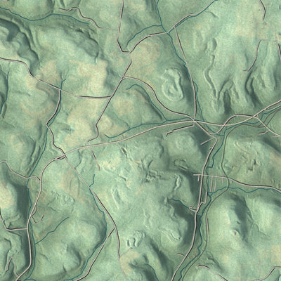 Second close-up of the map of Rayne, Pennsylvania print showing more streets and buildings