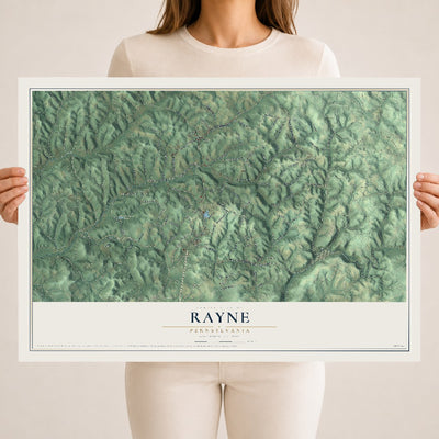 Map of Rayne, Pennsylvania, 18 x 24 inch unframed archival matte print