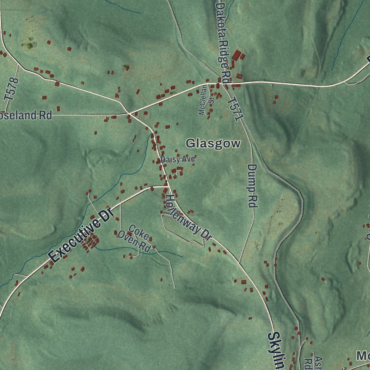Second close-up of the map of Reade, Pennsylvania print showing more streets and buildings