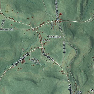 Second close-up of the map of Reade, Pennsylvania print showing more streets and buildings