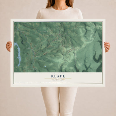 Map of Reade, Pennsylvania, 24 x 36 inch unframed archival matte print