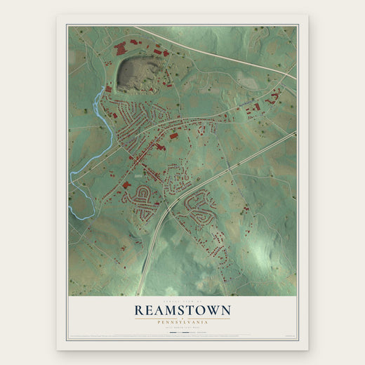 Reamstown, Pennsylvania map print, the full design