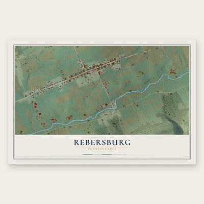 Rebersburg, Pennsylvania map print, the full design