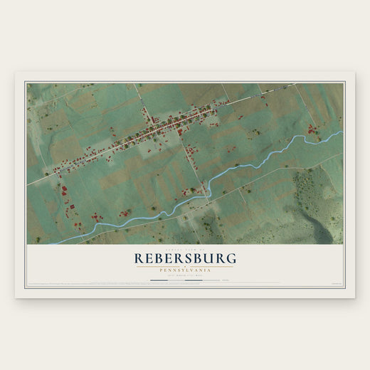 Rebersburg, Pennsylvania map print, the full design
