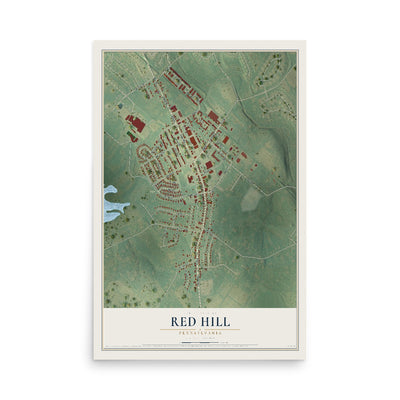 Map of Red Hill, Pennsylvania, 12 x 18 inch unframed archival matte print