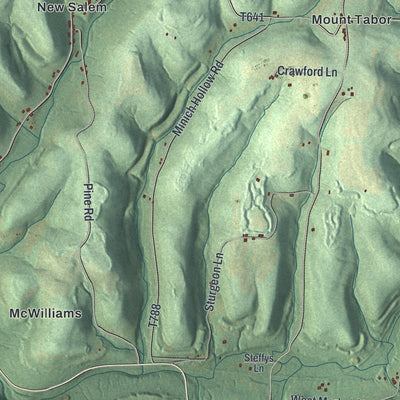 Second close-up of the map of Redbank, Armstrong County, Pennsylvania print showing more streets and buildings