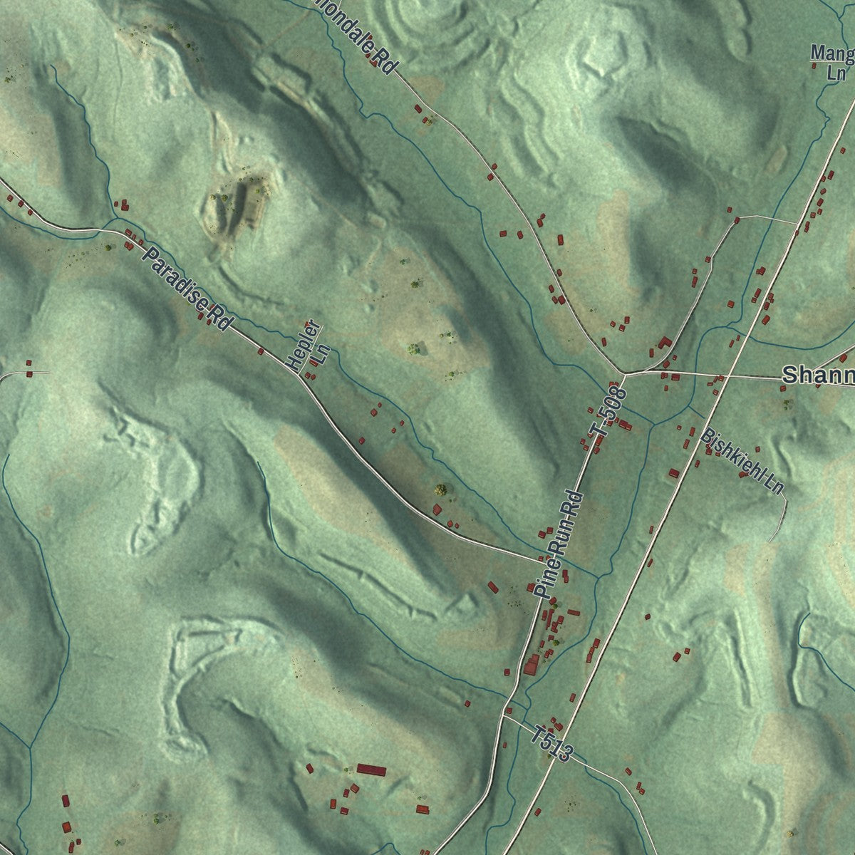 Second close-up of the map of Redbank, Clarion County, Pennsylvania print showing more streets and buildings