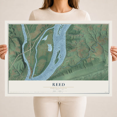 Map of Reed, Pennsylvania, 18 x 24 inch unframed archival matte print
