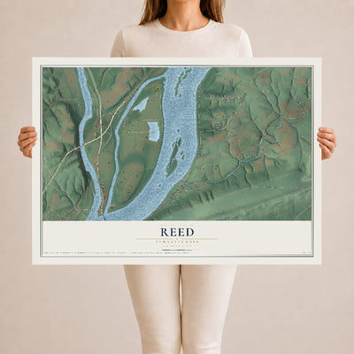 Map of Reed, Pennsylvania, 24 x 36 inch unframed archival matte print