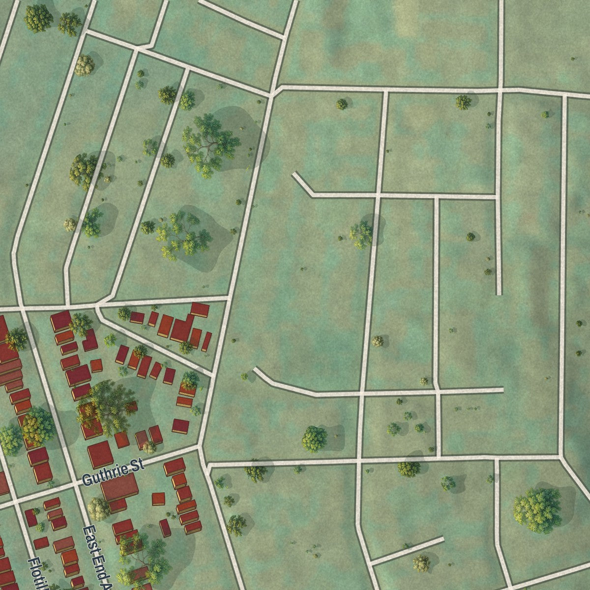 Close-up of the map of Regent Square, Pennsylvania print showing street and building detail