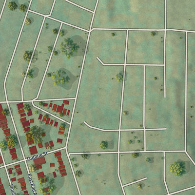 Close-up of the map of Regent Square, Pennsylvania print showing street and building detail