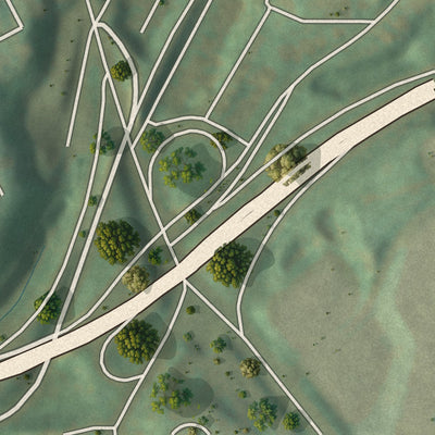 Second close-up of the map of Regent Square, Pennsylvania print showing more streets and buildings