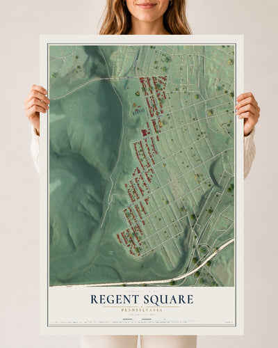 Map of Regent Square, Pennsylvania, 24 x 36 inch unframed archival matte print