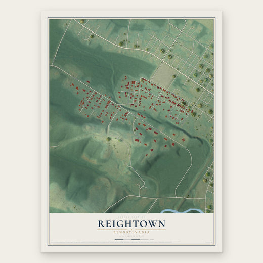 Reightown, Pennsylvania map print, the full design