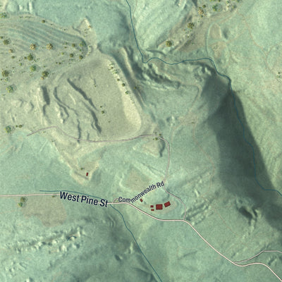 Close-up of the map of Reilly, Pennsylvania print showing street and building detail