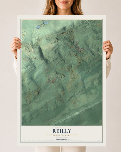 Map of Reilly, Pennsylvania, 24 x 36 inch unframed archival matte print