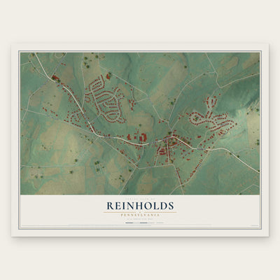 Reinholds, Pennsylvania map print, the full design