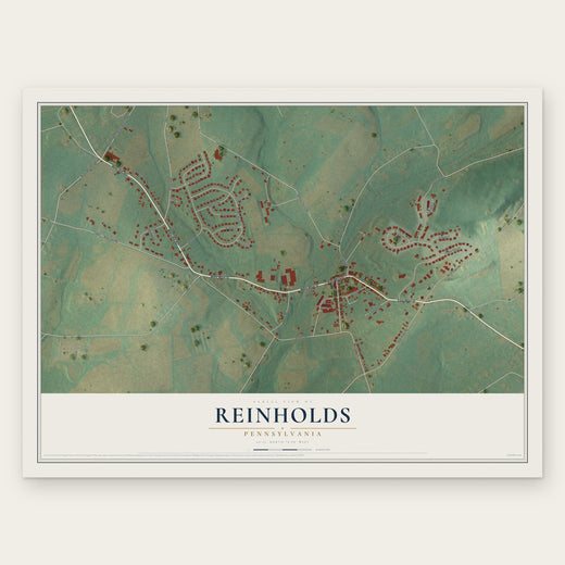 Reinholds, Pennsylvania map print, the full design