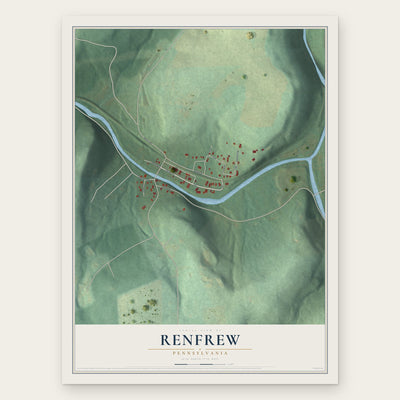 Renfrew, Pennsylvania map print, the full design