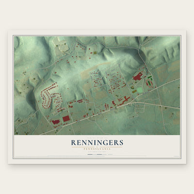 Renningers, Pennsylvania map print, the full design
