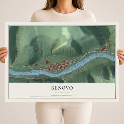 Map of Renovo, Pennsylvania, 18 x 24 inch unframed archival matte print