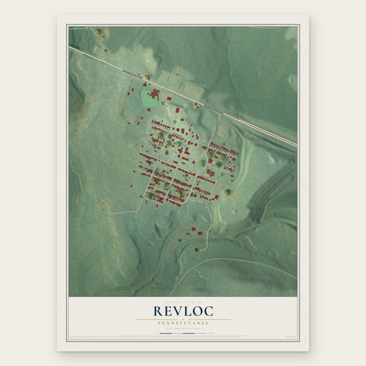 Revloc, Pennsylvania map print, the full design