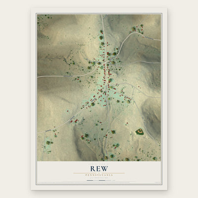 Rew, Pennsylvania map print, the full design