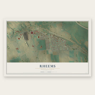Rheems, Pennsylvania map print, the full design