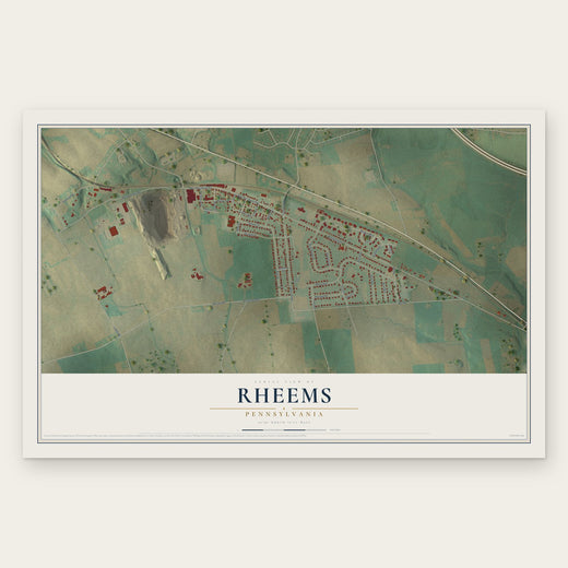 Rheems, Pennsylvania map print, the full design
