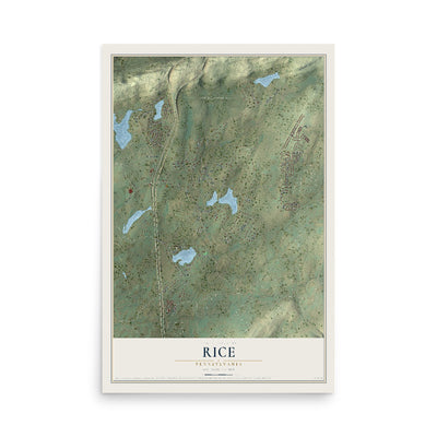 Map of Rice, Pennsylvania, 12 x 18 inch unframed archival matte print