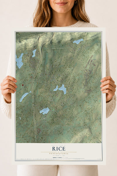 Map of Rice, Pennsylvania, 18 x 24 inch unframed archival matte print