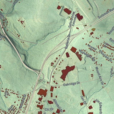 Second close-up of the map of Richland, Cambria County, Pennsylvania print showing more streets and buildings