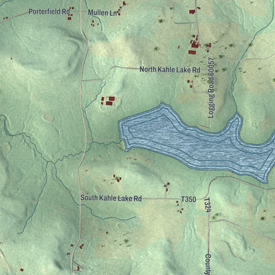 Second close-up of the map of Richland, Venango County, Pennsylvania print showing more streets and buildings