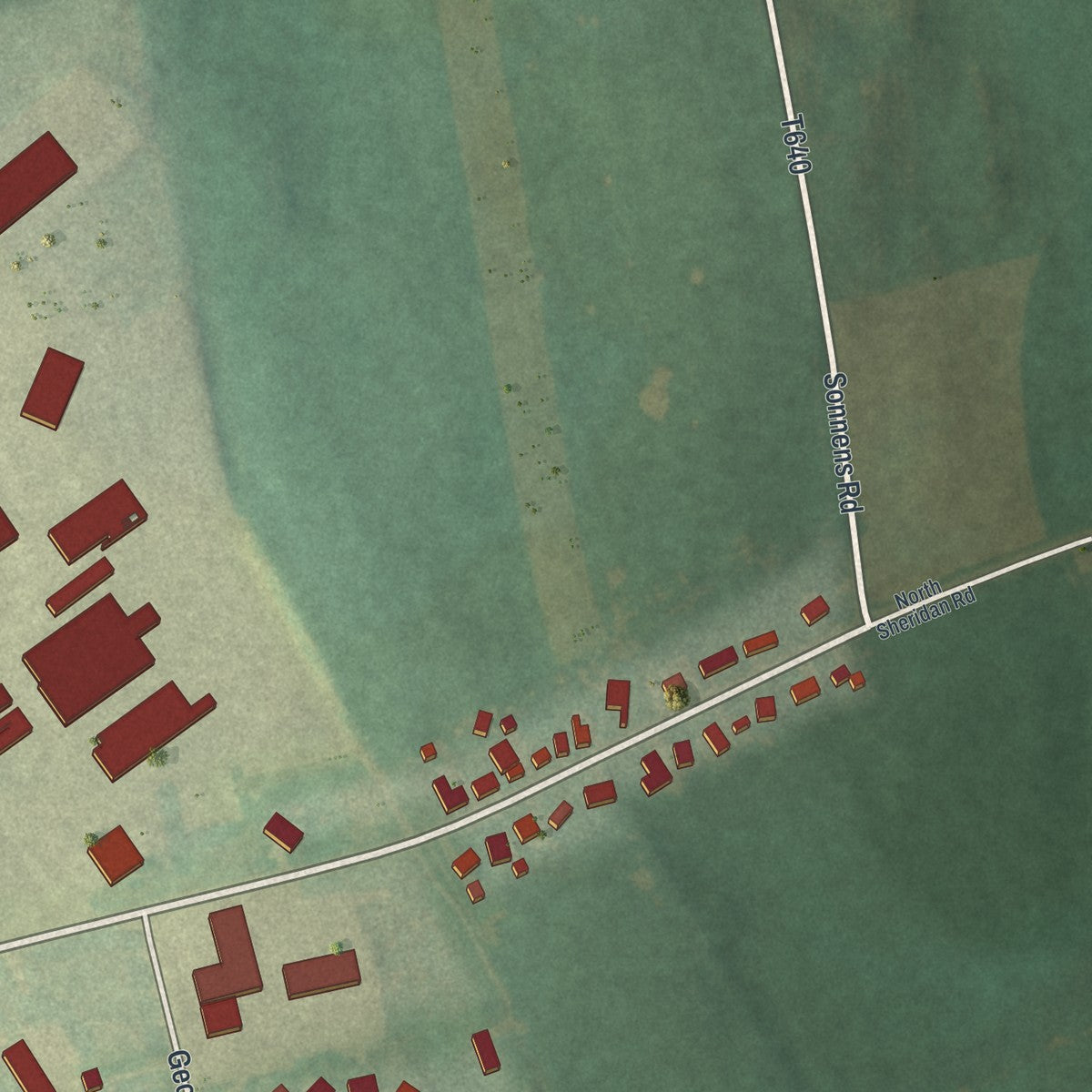 Second close-up of the map of Richland, Lebanon County, Pennsylvania print showing more streets and buildings