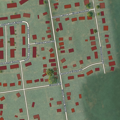 Close-up of the map of Richlandtown, Pennsylvania print showing street and building detail