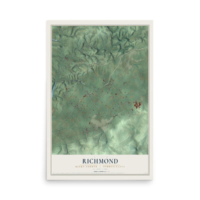 Map of Richmond, Berks County, Pennsylvania, 12 x 18 inch unframed archival matte print