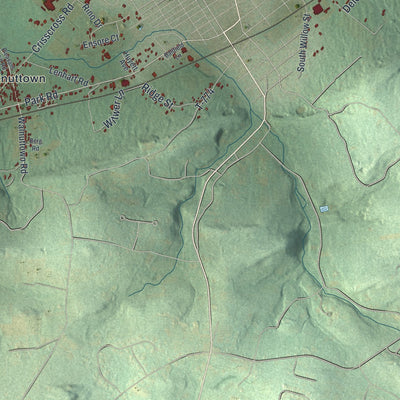 Close-up of the map of Richmond, Berks County, Pennsylvania print showing street and building detail