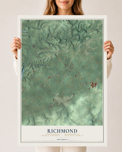 Map of Richmond, Berks County, Pennsylvania, 24 x 36 inch unframed archival matte print