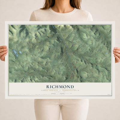 Map of Richmond, Tioga County, Pennsylvania, 18 x 24 inch unframed archival matte print