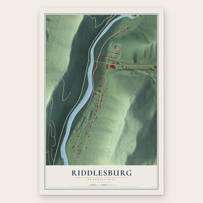 Riddlesburg, Pennsylvania map print, the full design