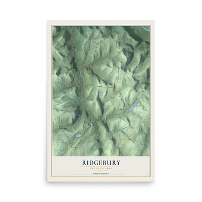 Map of Ridgebury, Pennsylvania, 12 x 18 inch unframed archival matte print