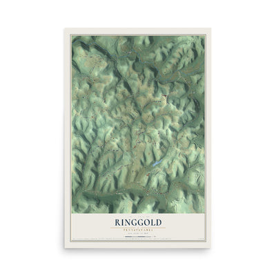 Map of Ringgold, Pennsylvania, 12 x 18 inch unframed archival matte print
