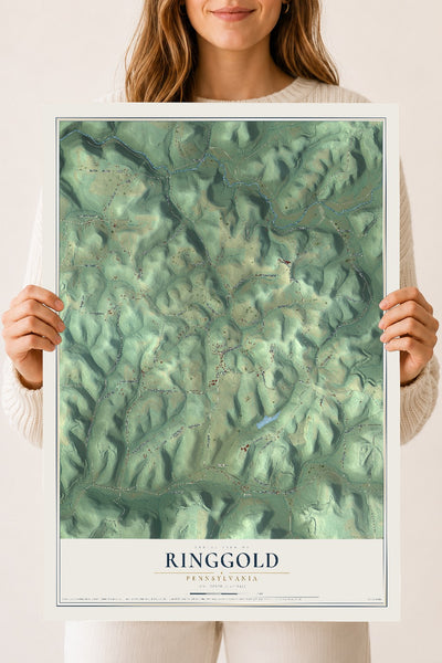 Map of Ringgold, Pennsylvania, 18 x 24 inch unframed archival matte print