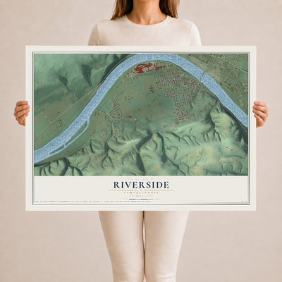 Map of Riverside, Pennsylvania, 24 x 36 inch unframed archival matte print