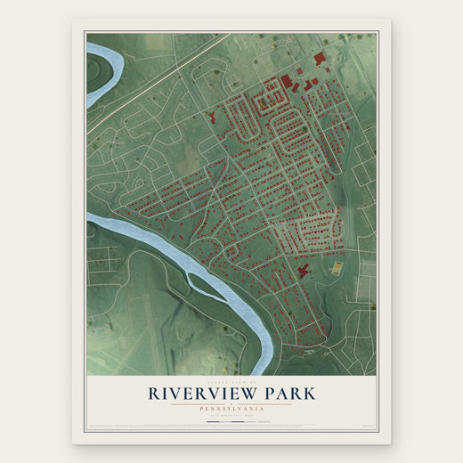 Riverview Park, Pennsylvania map print, the full design
