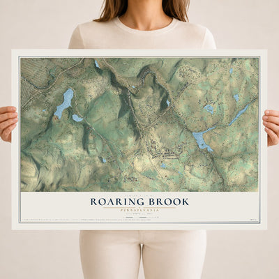 Map of Roaring Brook, Pennsylvania, 18 x 24 inch unframed archival matte print