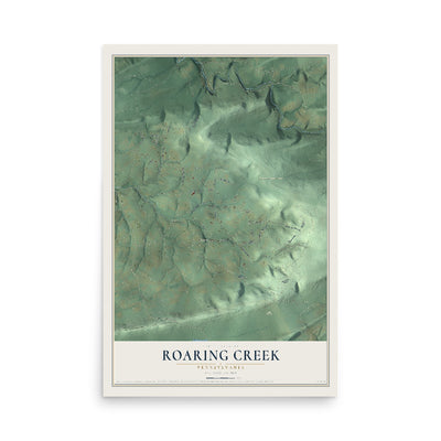 Map of Roaring Creek, Pennsylvania, 12 x 18 inch unframed archival matte print