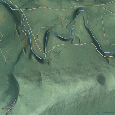 Second close-up of the map of Roaring Creek, Pennsylvania print showing more streets and buildings